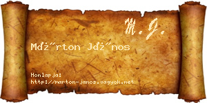 Márton János névjegykártya